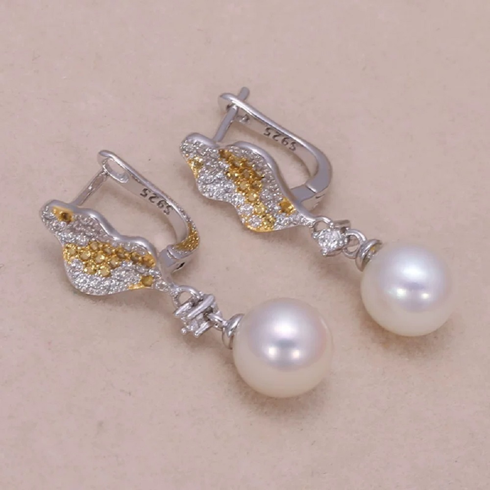 Natural Pearl AAAA8-9mm White  - огляд і ціна Akoya Pearl Stud Earrings Sterling Silver