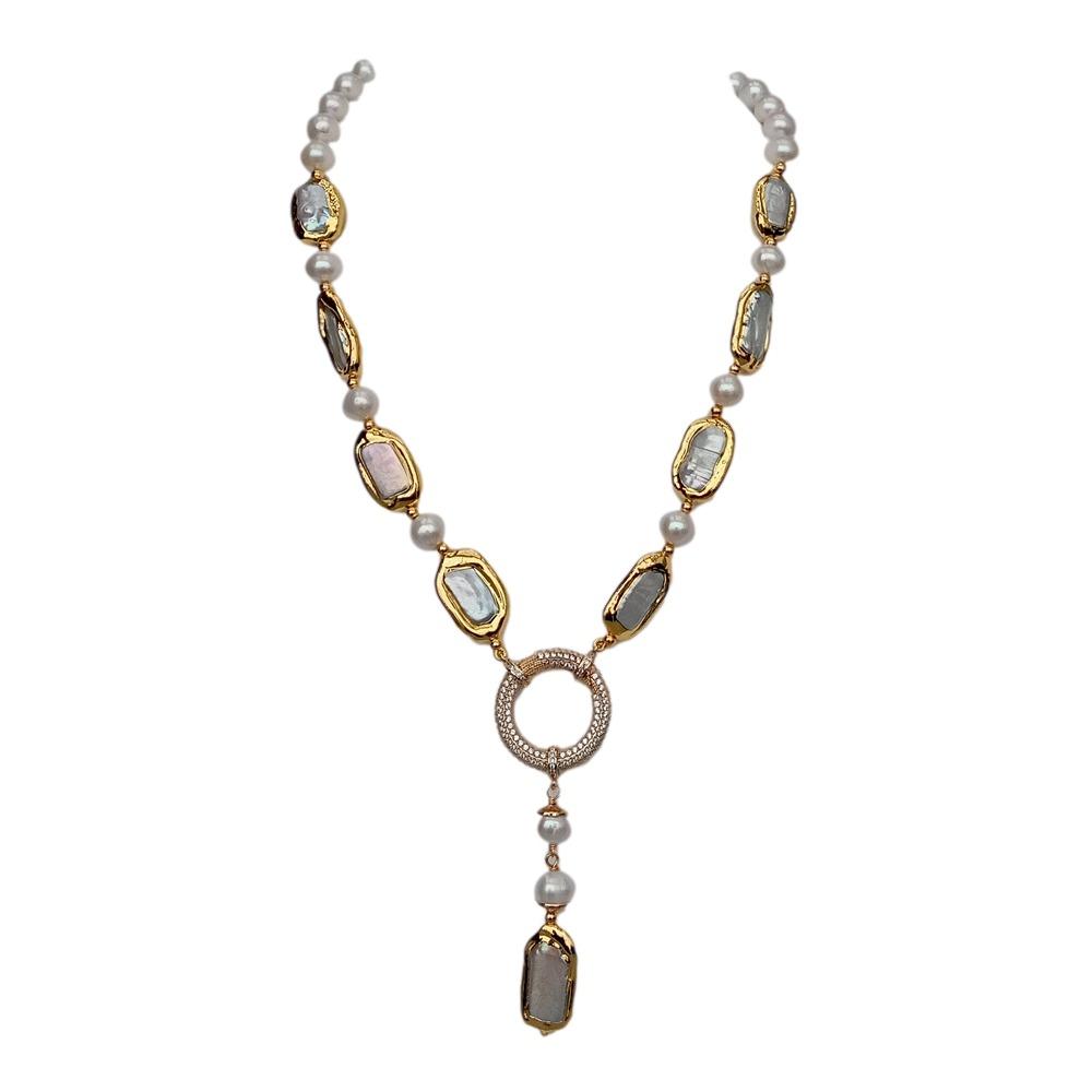 YYGEM Natural 8-9mm Round Rect - огляд і ціна Freshwater Cultured Pearl Necklace 8-9Mm