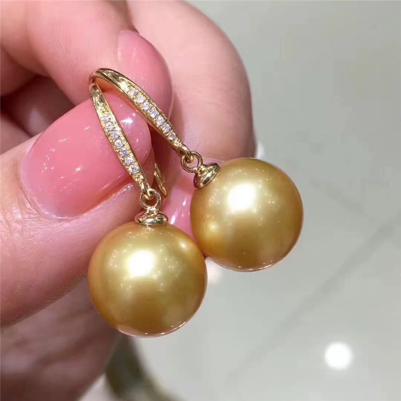 AAAA++++   8-9mm 9-10mm 10-11m - огляд і ціна Tahitian South Sea Pearl Earrings 18K
