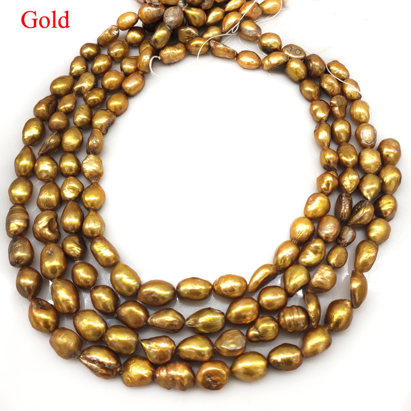 16 inches 10-15mm Gold Natural - огляд і ціна Natural Freshwater Pearl Strand Loose Beads