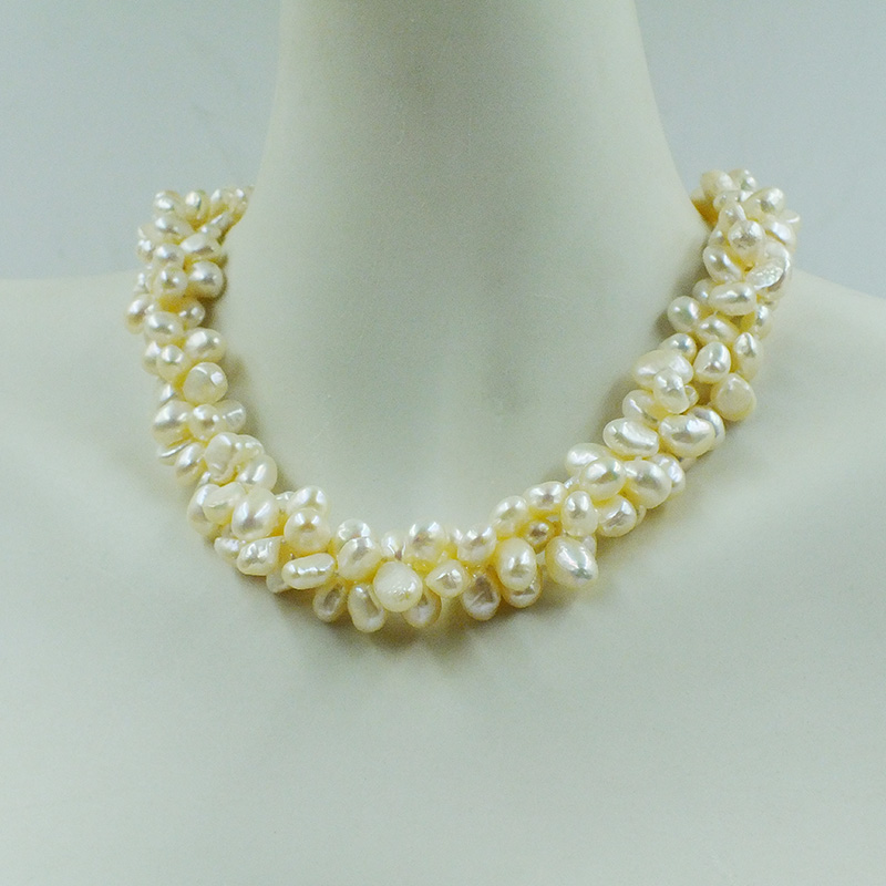 3-strand 8-9mm AAA 100% natura - огляд і ціна Freshwater Cultured Pearl Necklace 8-9Mm