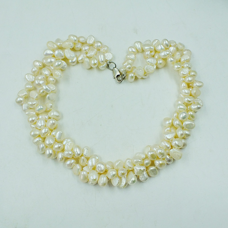 3-strand 8-9mm AAA 100% natura - огляд і ціна Freshwater Cultured Pearl Necklace 8-9Mm